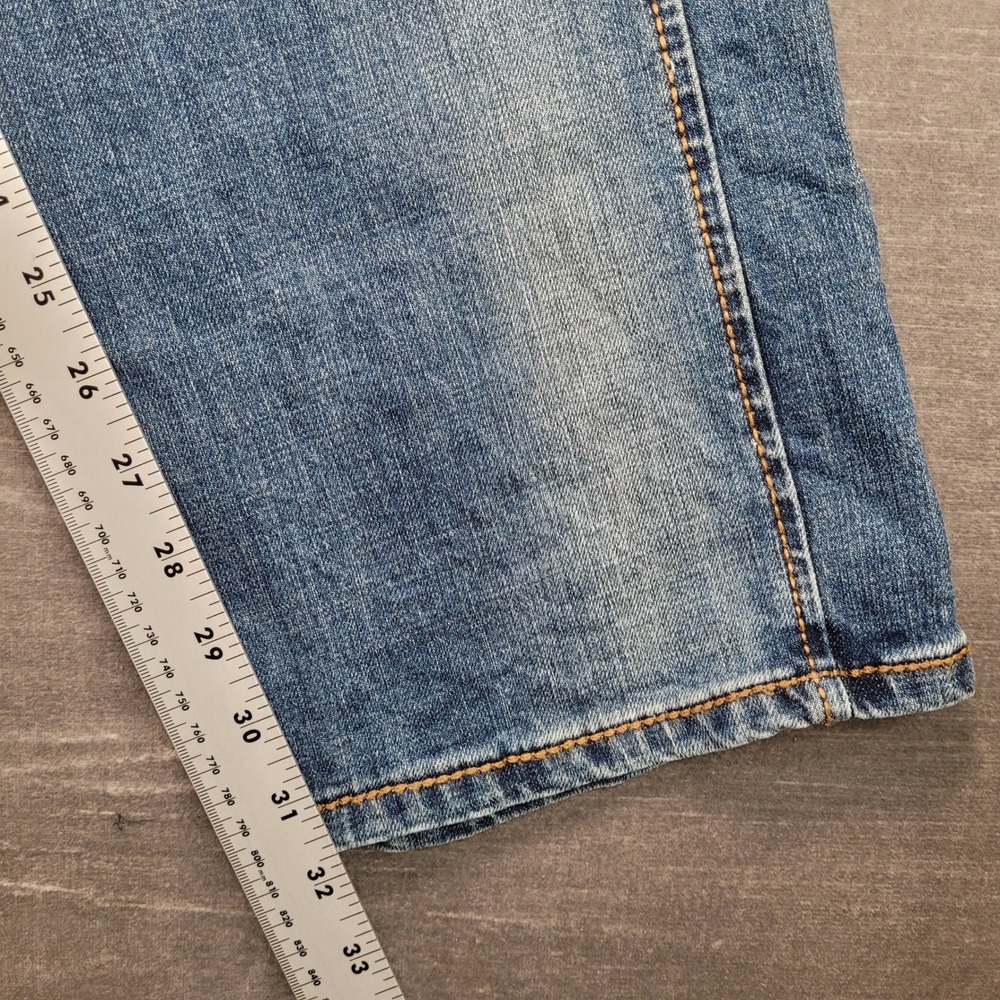 Wrangler Mens Slim Straight Blue Jeans 34x32 Medium Wash Denim Pants - Picture 7 of 8